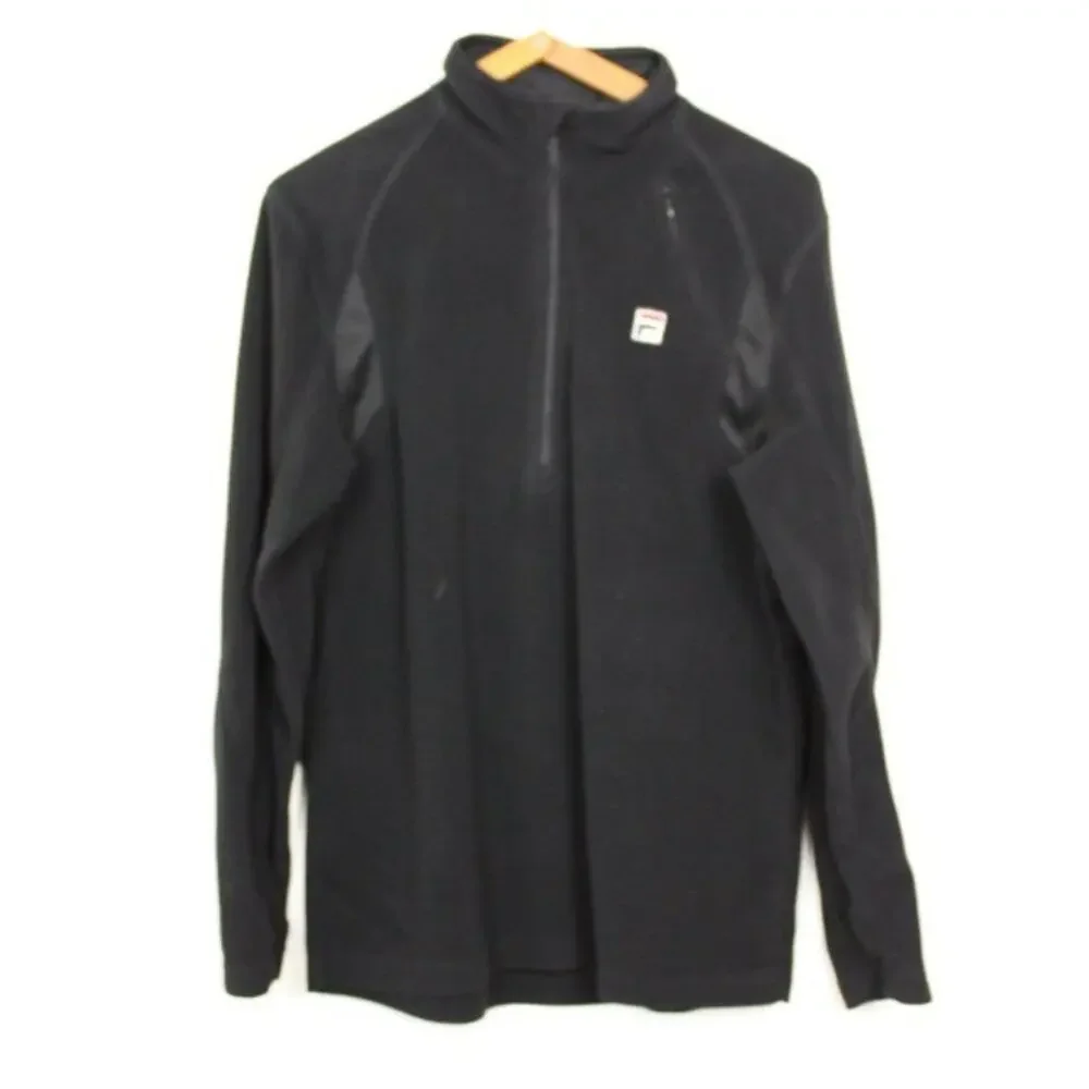 Fila Fleece Men's Size Small Black Pullover Long Sleeve